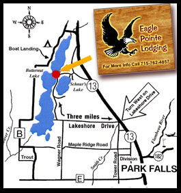 Eagle Pointe Lodging located on beautiful Butternut Lake in Butternut, WI